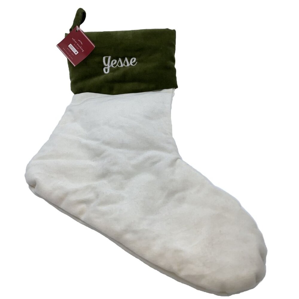 Pottery Barn Jesse Velvet Christmas Holiday Stocking Monogrammed Xmas 19 in